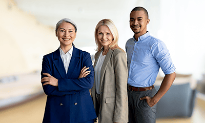 People smiling at work