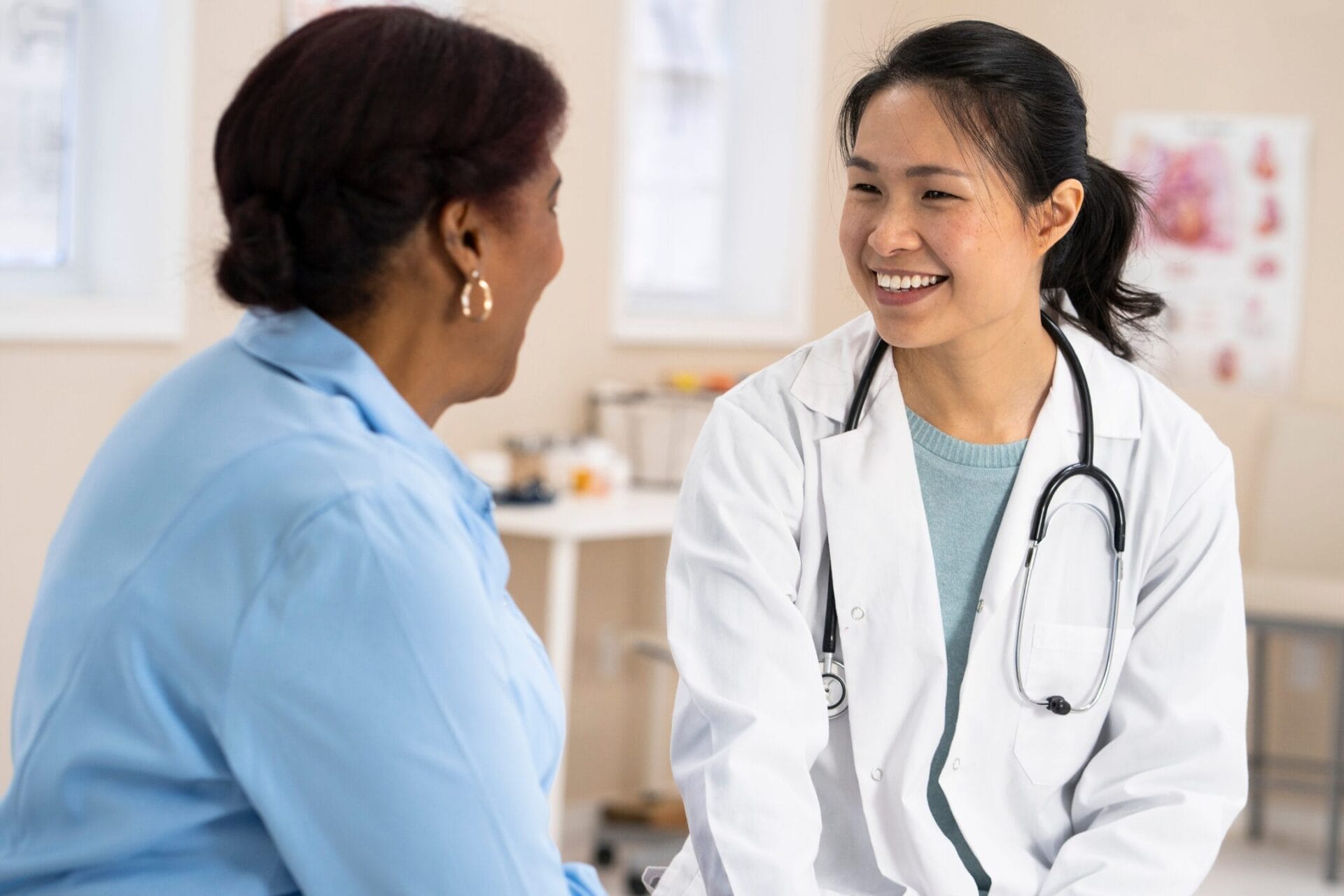 Healthcare Woman doctor talking to a patient