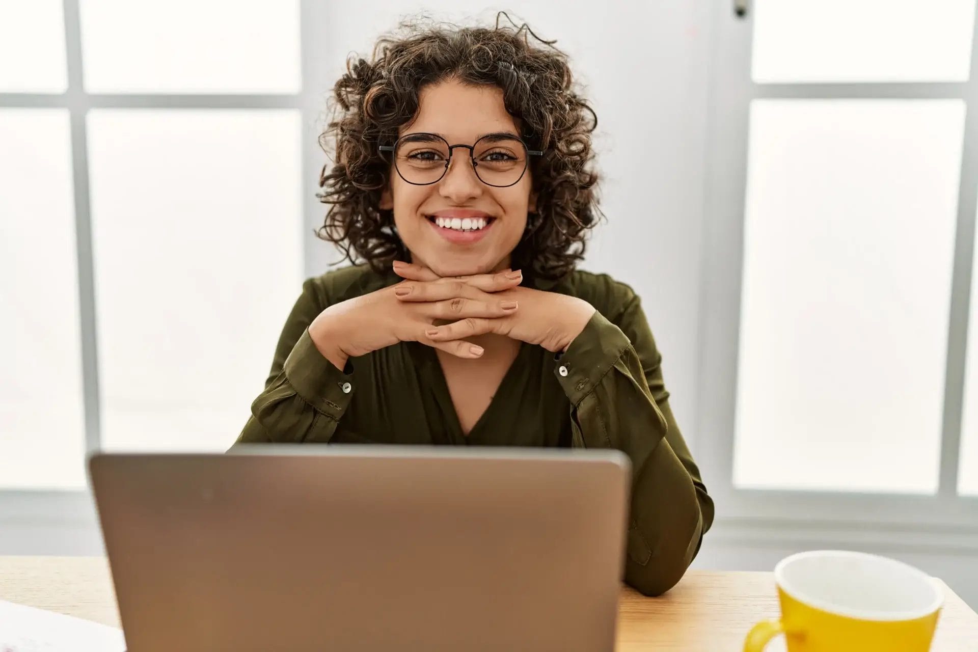 woman working on laptop
