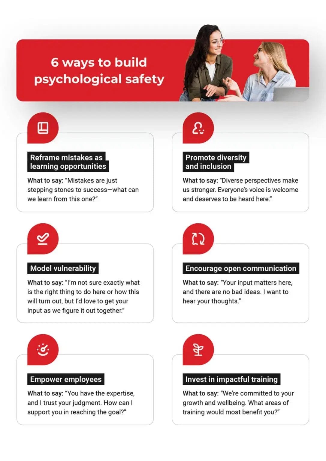 6 ways to build psychological safety