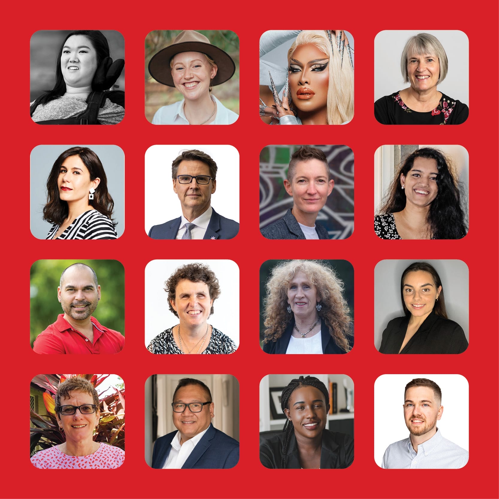 A grid image of speakers who are mentioned in the blog. Ben Graetz, Elizabeth Lang,Professor Louise Purton, Ishara Sahama, Kween Kong, Jan Fran,Hunter Johnson, Tom Monks, Deb Jones, Melanie Tran, Han Worsley, Tahlia Biggs, Dr Bree Gorman, Emma Bennison MBA GAICD, Cameron Cahill, Martine Delaney, Andrew Kay