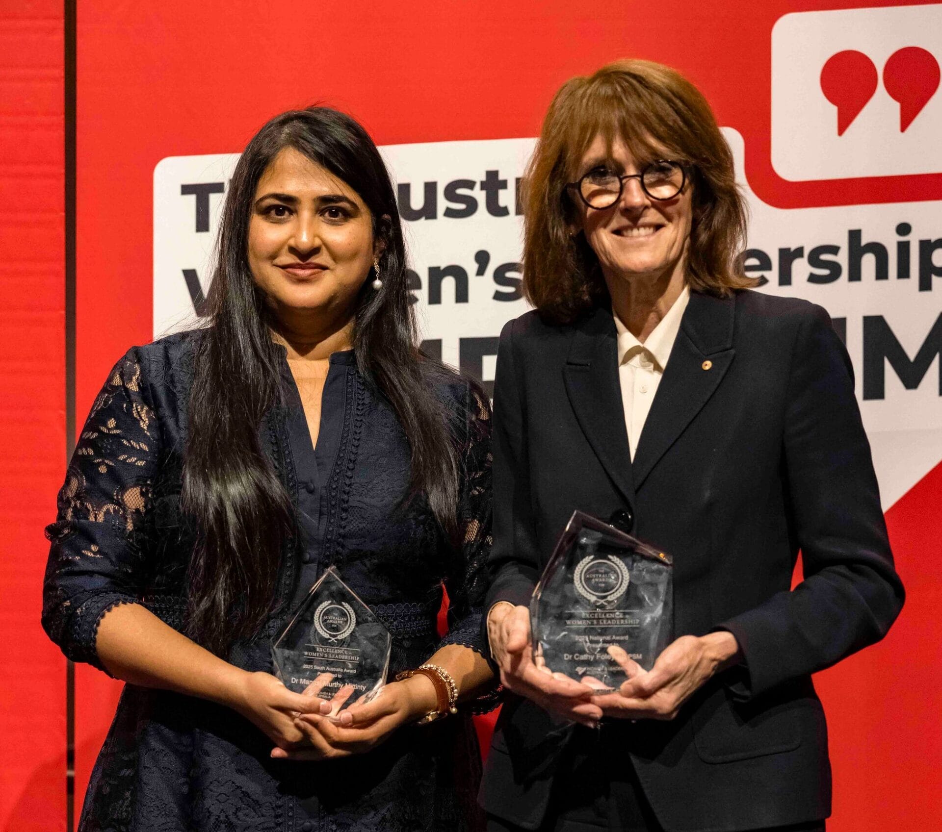 Dr Manasi Murthy Mittinty with Dr Cathy Foley