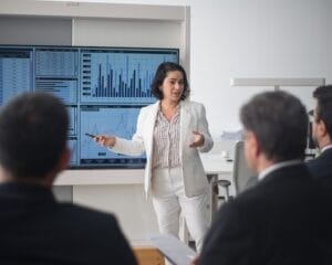 woman leader addressing a diverse team, symbolising inclusive leadership