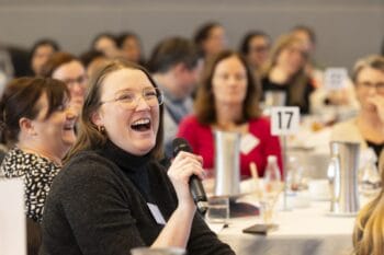 A participant asking questions during our Q&A session in the Melbourne Symposium