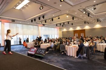 A wide shot of the room at the Melbourne Symposium event